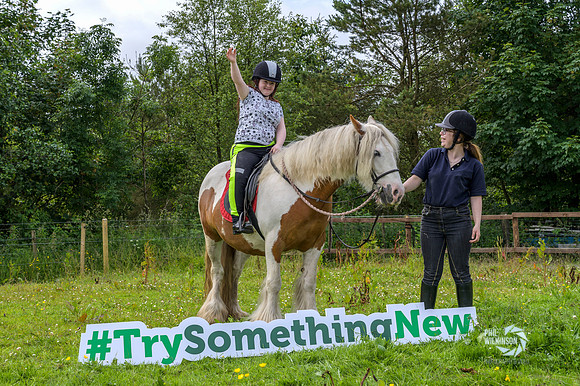 Katie, learning horse skills at Phantom's Legacy near Airdrie.